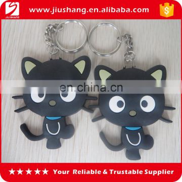 2016 high quality personalized cute cat pvc key ring for wholesale