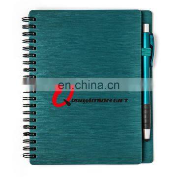 Mercury Spiral Round 70sheets Lined Notebook Set With Stylus Ball Pen and Solid Metallic Textured Cover photo-4
