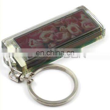 Stainless Steel Ring Color LED Screen Flash Picture Solar Key Chain