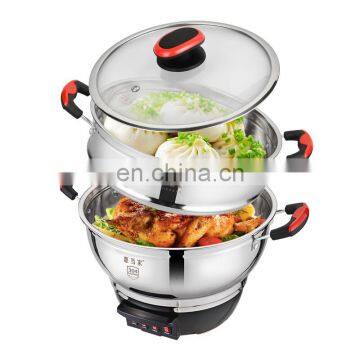 2018 hot sales Four levels Stainless Steel Multipurpose Home Appliance Two Layers Electric Steamer Cooking Pot