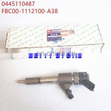 0445 110 487 0445110487 FBC00-1112100-A38 Diesel Fuel Injector for Yuchai Engine