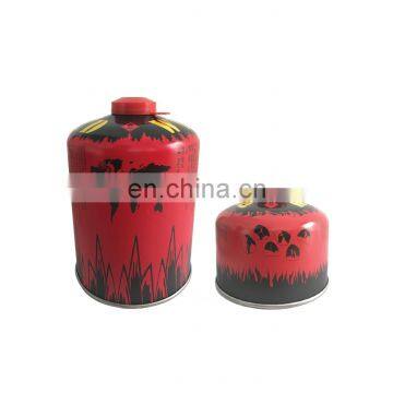 China 450g screw valve butane gas cartridge and camping butane gas cartridge 450g