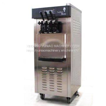 Commercial soft serve ice cream machine/Vertical Frozen Yogurt 3 Flavor Soft Ice Cream Machine WT/8613824555378