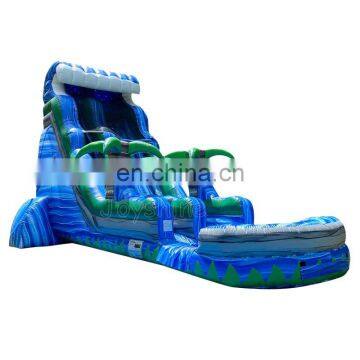 Blue Crush Tropical Waterslide Inflatable Water Slide With Pool