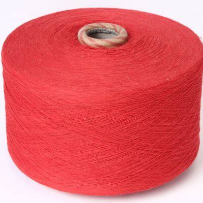 Keshu open end dyed blended yarn knitting yarn for gloves ne6s/1 red color yarn