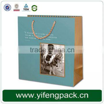 fashion custom paper shopping bag/kraft recycled shopping bag/wholesale paper shopping bag with logo