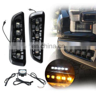 With Sequential Indicator Turn Signal Projector LED Daytime Running Light Fog Lamp for Ford F150 F-150 Raptor 2017 2018 2019