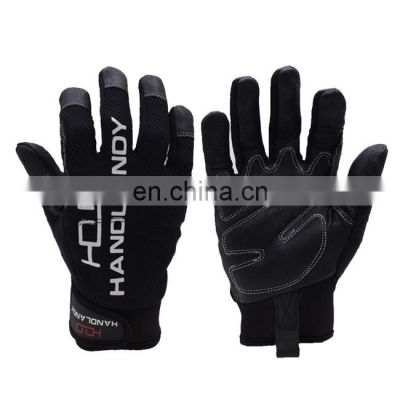 HANDLANDY leather Mechanic Work Hand Gloves Vibration-Resistant Outdoor Mens Sheepskin Glove HDD6034