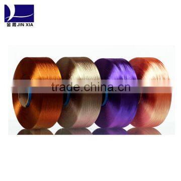 100% Polyester Dope Dyed Virgin POY Filament Yarn Customized