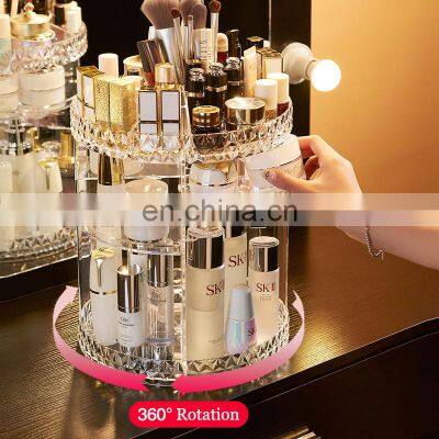 Makeup Organizer 360 Degree Rotation Clear Brush Holder Lipstick Vanity Acrylic Cosmetic Storage Box Make Up Organizer Makeup