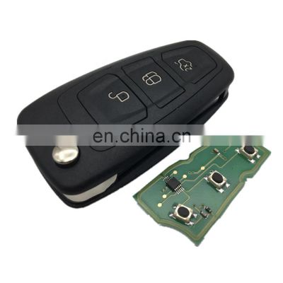 3 Buttons Fob Modified Flip Folding Remote Car Key 433 MHz 4D60 Chip For Ford Focus Fiesta Mondeo With HU101 Blade ASK