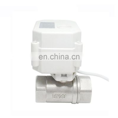 12V 2 Way DN20 3/4 inch Threaded Mini Electric Water Stainless Steel Ball Valve