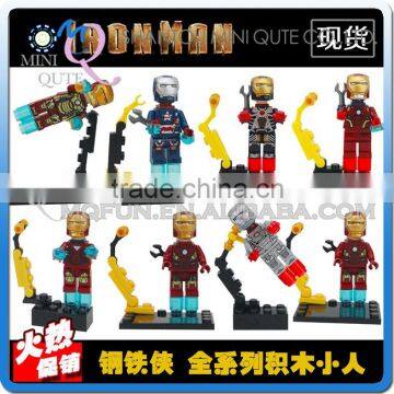 Mini Qute LEBQ 8pcs/set Marvel Avenger batman Robot super hero boys building block action figures educational toy NO.1391