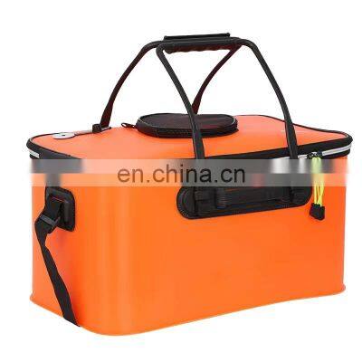 2022 High quality outdoor EVA Waterproof foldable fishing Bucket with Adjustable Shoulder Strap Portable live Fish Tackle bag