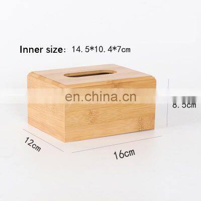 Durable Household Tissue Box Holder Round Square Rectangle Wooden Tissue Box photo-4