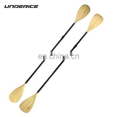 Latest Design Multifunctional 4-Piece Wooden SUP Paddle Aluminum Alloy Shaft Wood Paddle for Kayak SUP