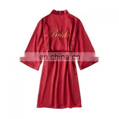 Loq moq Custom Personalized Embroidery robe Wedding Bridesmaid Satin Bridal Robe