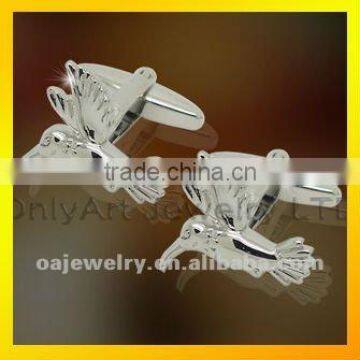 High fashion new design fly bird design silver cufflinks