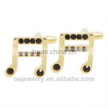 low price golden novelty music note cufflinks