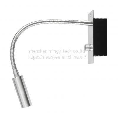 Meanyee Wall Reading Lamp Headboard Bedside Light With Twist Switch/Dimmable/Adjustable Arm/Embedded/Brushed Nickel/3000K LED/MY-WN065 photo-5