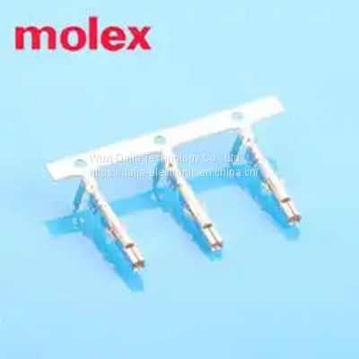 Molex 39000038 Mini-Fit Female Crimp Terminal, Tin (Sn) Over Copper (Cu) Plated Brass, 18-24, 22+22 AWG, Reel