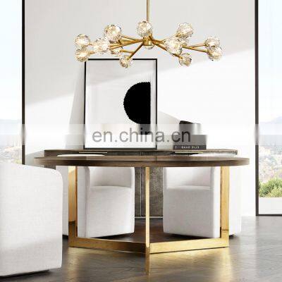 Modern Brass Ball Crystal Chandelier Gold Ceiling Lighting Factory Sales Restoration Boule De Pendant Lamp Home Office Living