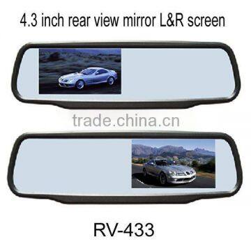 4.3inch original rear view mirror monitor,AV signal auto detect power on/off