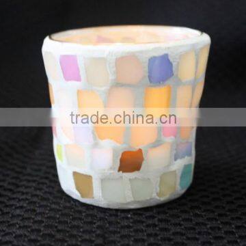 lamps of glass colorful seashell mosaic candle containers