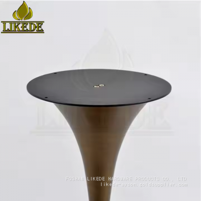 Hot Sale Antique Brass Bronze Coating Painting Steel Iron Elegant Tulip Table Base for Furniture Legs photo-4