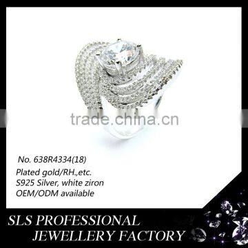 2015 Fashion rhodium plated irelands princess cut cz vintage style infinity rings for christmas gift