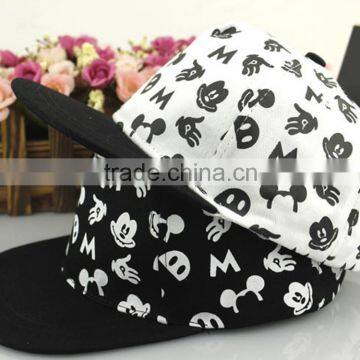 Fashion Character Printed Flat Brim Snapback Kids Hat