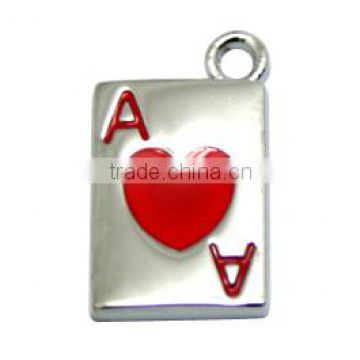 Red poker key chain Poker with hearts key chain Enamel poker key chain