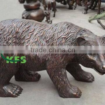 Bronze hairy lovely bear sculpture