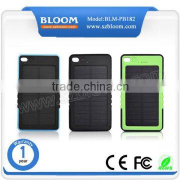 Certificate solar power bank manuafcture li-po battery solar charger 8000mah cell phone solar power bank