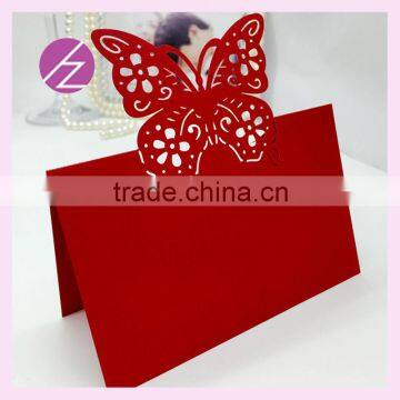 2015 lovely paper laser cutting table card place card seats card with free logo handmade and wholesaler