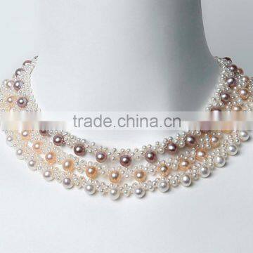 White color China artificial pearls necklaces Factory