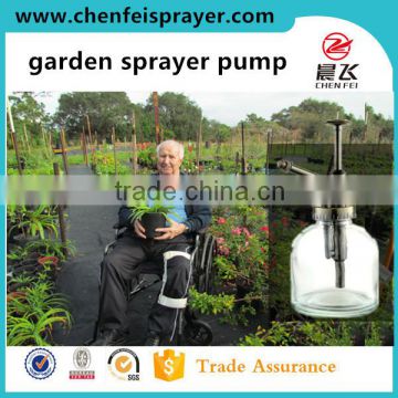 Plastic and chromed custom garden dispenser pump head sprayer for water flower