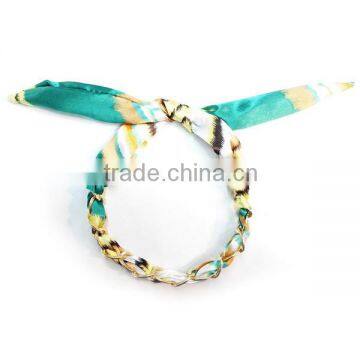 Animail printed hairbands with chain wrapped