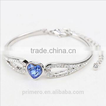 Love Gifts Austrian Crystal Rhinestones Heart Angel Wings Bracelet Bangle Jewelry photo-2
