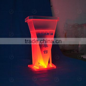 night bar acrylic LED table designs, night club dj facade, night bar booth, LED lectern with drawer