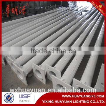 White coated galvanized steel utility poles