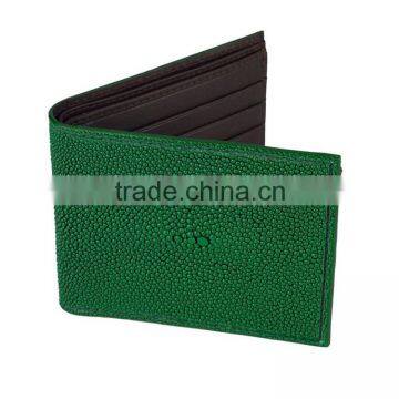 custom leather wallet,Green woman leather wallet, stingray leather wallet