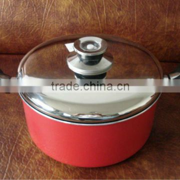 aluminum cooking pot cookware with stainless cover / lid thermometer / thermo