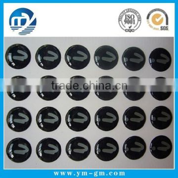 black high quality customized self adhesive dome labels