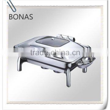 Roll top chafing dish, food warmer for catering, full size stainless steel buffet chafer