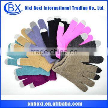 Fashionable custom acrylic winter warm acrylic glove,magic touch screen gloves