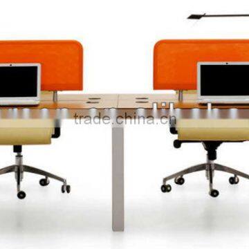 table top partition wooden design 4 seat office workstations