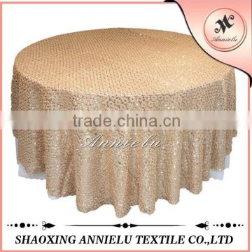 Fancy ribbon embroidered sequin banquet table cloth