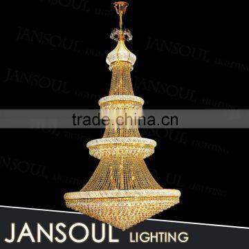 3-tiered large church pendant light modern golden empire crystal chandelier