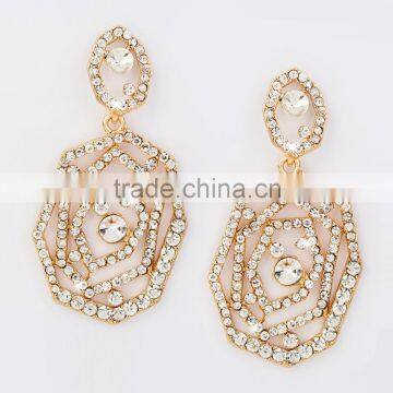 Pave layered loops statement earring